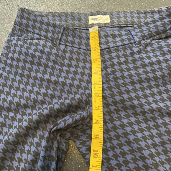 OLD NAVY size 2 Black & Royal Blue houndstooth PIXIE crop pants Stretch - Picture 7 of 11